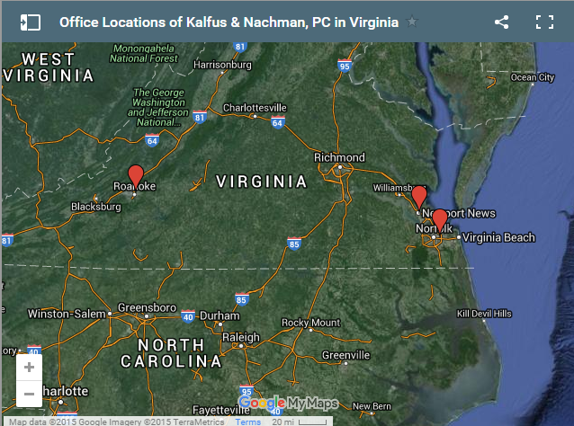 All office locations of Kalfus Nachman - Personal Injury Attorneys in Virginia